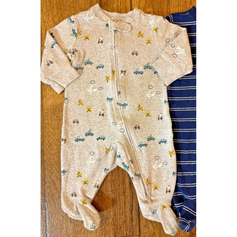 Carters Baby Boy 3 Months Footed Sleepers Lot Pajamas Outfits Clothes Truck Cars